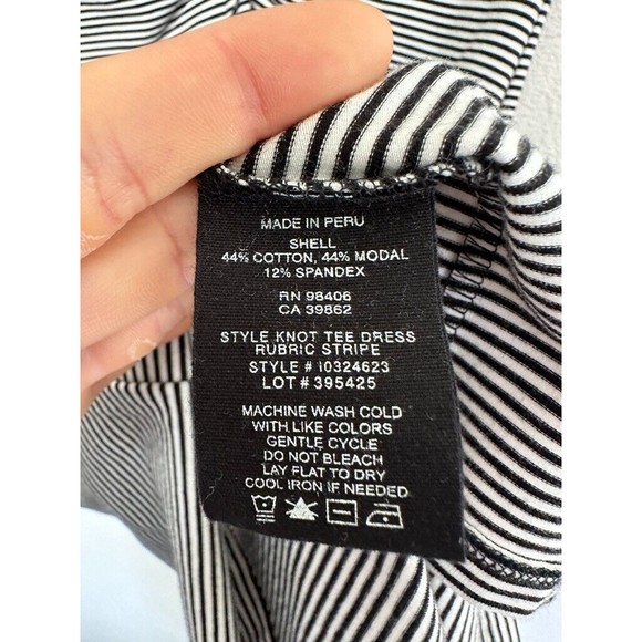 Theory Women's Striped Dress Twisted Detail T-Shirt Dress Black White Size Small - Picture 4 of 7